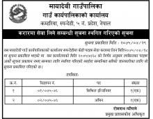 करारमा सेवा लिने सम्बन्धि सूचना स्थगित गरिएको सूचना